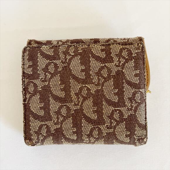 DIOR Trotter Canvas Leather Bi-fold Compact Wallet - Picture 3 of 13